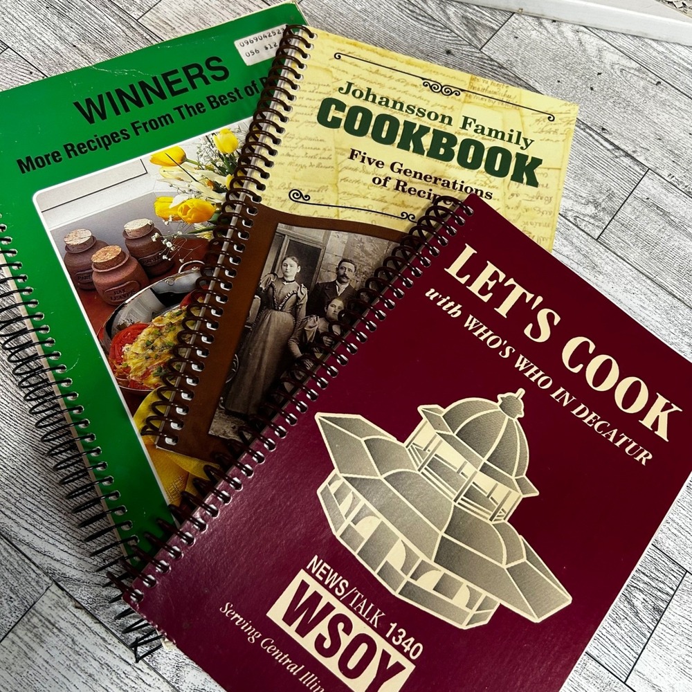 Vintage Community Cookbooks - Lot of 3 - Best of Bridge Spiral Heritage